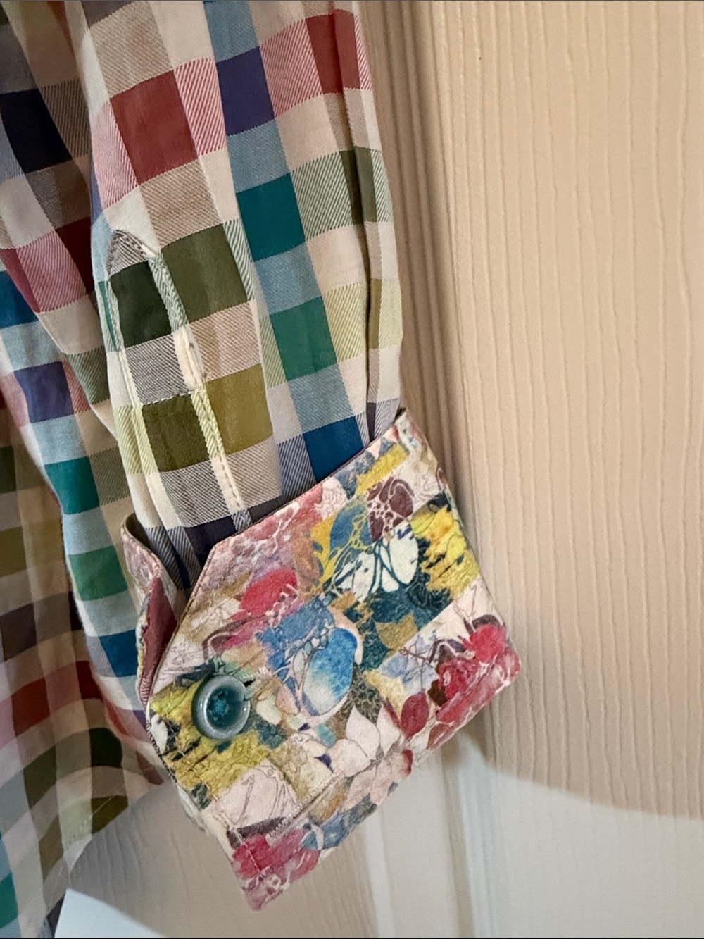 Robert Graham Multicolor Plaid Button-Down Shirt (Green, Blue, Pink, White) - Picture 4 of 5